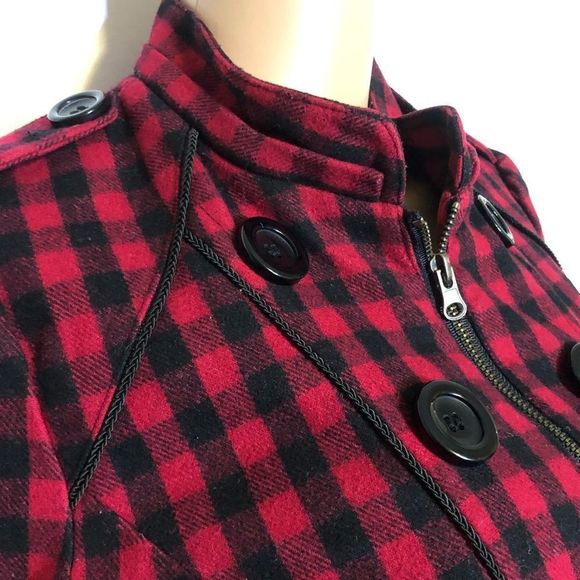 Buffalo Check Jacket Red and Black Plaid Checkered - Picture 7 of 11